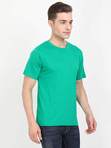 Image of FLEXIMAA Men's Cotton Round Neck Plain Half Sleeve T-Shirt