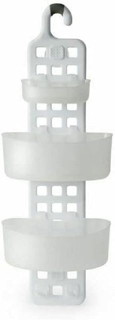 HOMION Hanging Shower caddy Adjustable with Hook Plastic - White 3 Tier Kitchen / Bath storage Unit