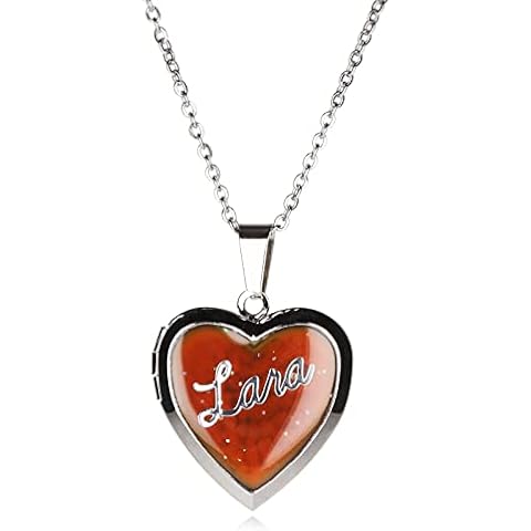 Lara Girls Personalised Heart Mood Locket Necklace Cover