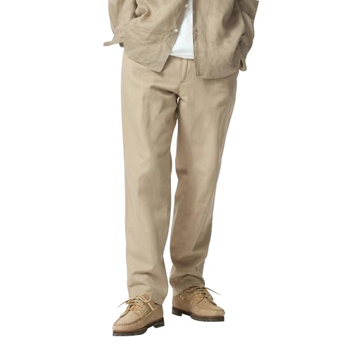 Men's Summer Casual Pants Elastic Waist Tapered Cut Beach Trousers for Comfort