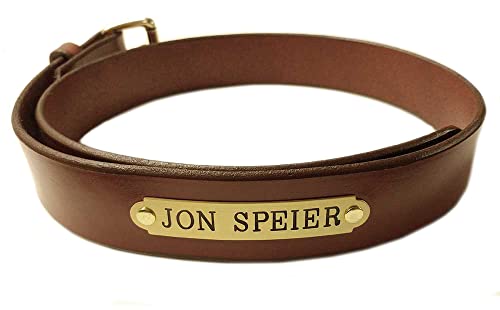 Equestrian Leather Rider's Belt 1 1/2 inch with or without Custom Engraved Solid Brass Plate(s)