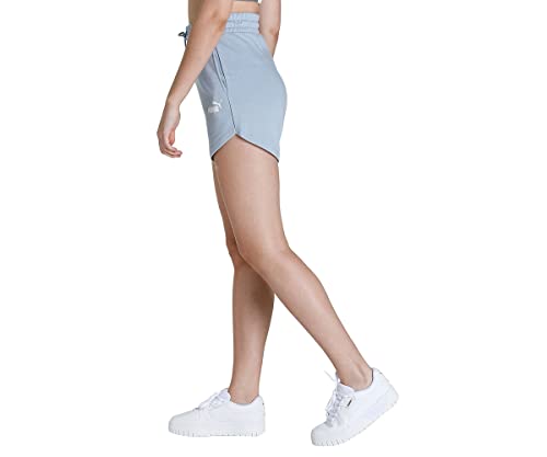 Image of Puma Women's ESS High Waist Shorts | Comfortable Cotton-Blend High Waist Knitted Shorts for Women | Ribbed Waistband | Ideal for Gym, Travel & Everyday Wear