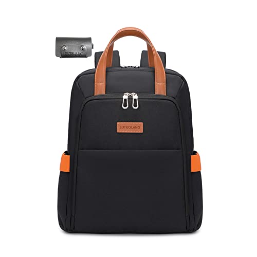 CUTBLAJAT Mochila feminina simples, bolsa para laptop de 15,6' (Preto)