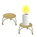 2 Piezas Velas Cera Platos, Candelabros de Hierro Retro Candeleros de Metal Portavelas Dorado Candelabro Decorativos de Velas para San Valentín Navidad Fiesta de Bodas de Halloween Cenas