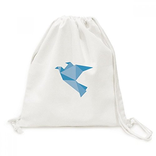 Sac cordon toile bleu pigeon origami pour soulager vos épaules