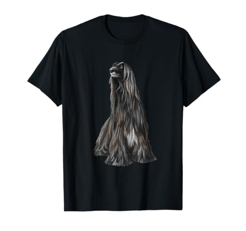 Sitting Dog Black Afghan Hound T-Shirt