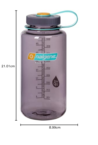 Nalgene Leak Proof Tritan BPA-Free Water Bottle - 32 oz Wide Mouth - Made in the USA for Outdoor Use & Daily Hydration (Aubergine)