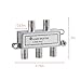 GE 4-Way Coaxial Cable Splitter, 5-900 MHZ Range, RG59 RG6 Coax Compatible, Audio, Video, Works with HD TV, Cable, Amplifiers, Amplified Antennas, Nickel, Corrosion Resistant, 35047