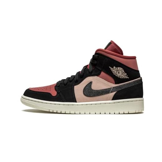 Nike Damer WMNS Air Jordan 1 Mid basketsko, Particle beige svart canyon rost sail brt mango - 40.5 EU