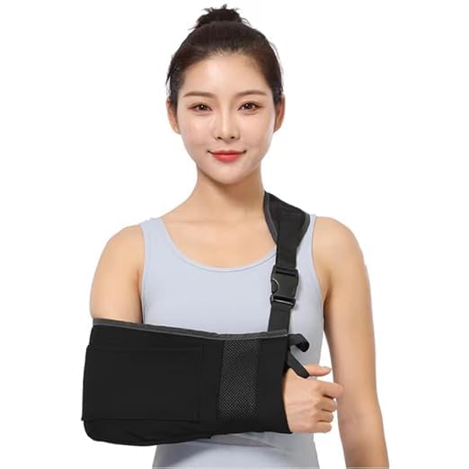 GenericArm Sling Shoulder Immobilizer - Rotator Cuff Support Brace - Comfortable Medical Sling for Shoulder Injury,Left and Right Arm,Men and Women,for Broken,Dislocated,Fracture,Strain (Black)
