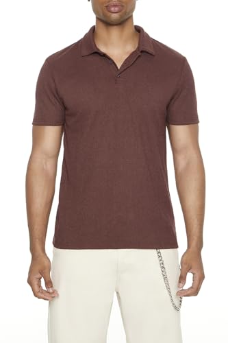 Polo à manches courtes homme Forever 21 noir en coton