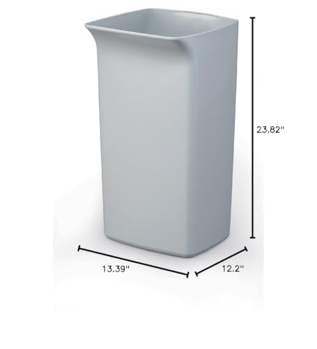 Image of Durable DURABIN Square 40 Waste Bin Grey | 40 Litre Capacity | Ideal for Offices, Schools, Warehouses, etc. | Perfect for Waste Collection or Recycling
