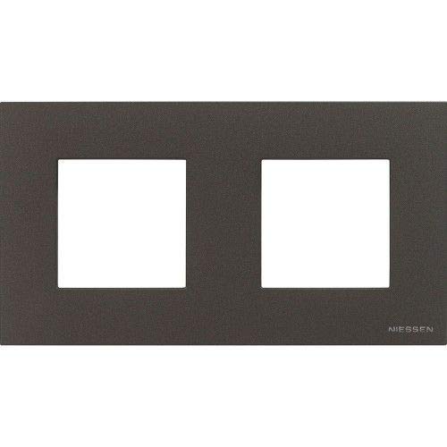CABLEPELADO Marco compacto para 2 elemento Niessen Zenit | Marco de 2 elemento y bastidor | N2272AN | 85x170 mm | Apto para superficie y empotrar | Color Antracita | 2 Elementos