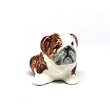 ZOOCRAFT Mini Bulldog Figurine Ceramic Hand Painted Miniature Gift Collectible Animals