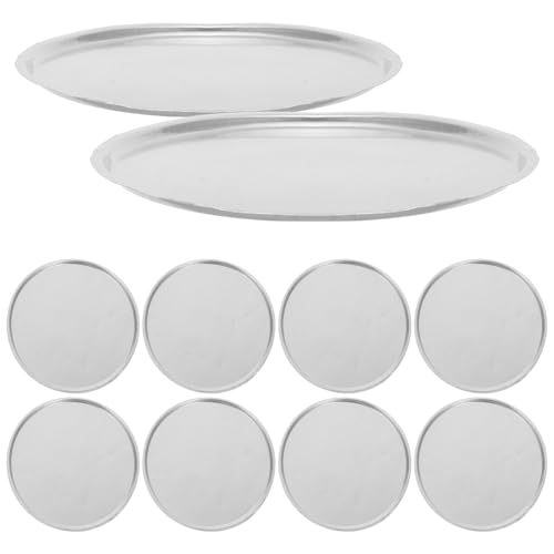 VILLFUL 10pcs Laboratory Weighing Dishes Weigh Boats Round Scale Pans Weight Scale Tray Scale Measuring Tray Scale Tray Rack Weighing Cup Kitchen Scale Tray Weighing Pan Silver Aluminum