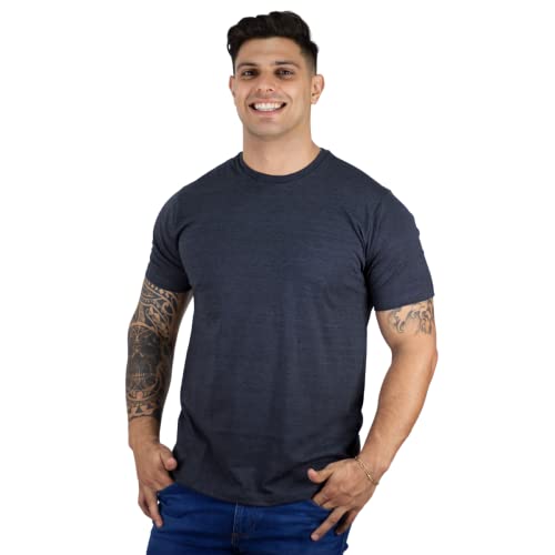 Camisetas Masculinas Slim Fit Básicas Algodão Premium TRV Cor:Grafite Tamanho:P