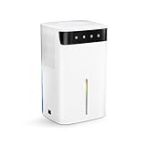 Luftentfeuchter Elektrisch mit 500ml Tank, Leisem Nachtmodus & Farblicht, Inklusive Manueller Abtauung, Ideal gegen Feuchtigkeit in Keller, Bad, Küche und Schlafzimmer