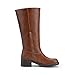 DREAM PAIRS Womens Knee High Boots Square Toe Platform Chunky Block Heel Banana Campus Boots for Women Comfortable Low Heel Side Zipper Womens Riding Tall Boots,Size 8,Light Brown,DWUMKB2539
