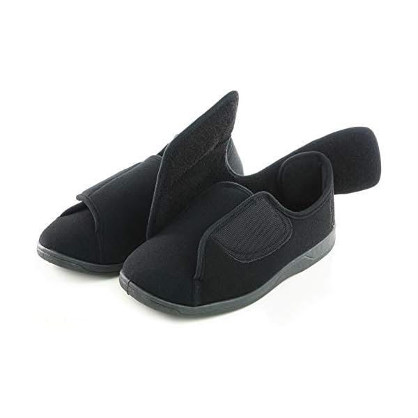 Men's 80-D Memory Foam Diabetic Slipper with Adjustable Closures,Extra Wide Width Comfy Warm Plush Fleece Arthritis…