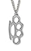 Brass Knuckles Silver Finish Pewter Pendant Necklace