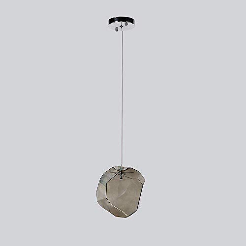 Suspension industrielle en verre gris polygone luminaire suspendu pour table de restaurant et cuisine