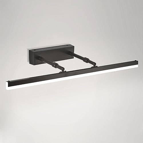 Applique da Parete a LED, Specchio da toeletta, mobiletto da Bagno Retrattile, Lampada a 3 Temperature di Colore, Angolo Regolabile a 180°, Telaio antiappannamento per Bagno, camer