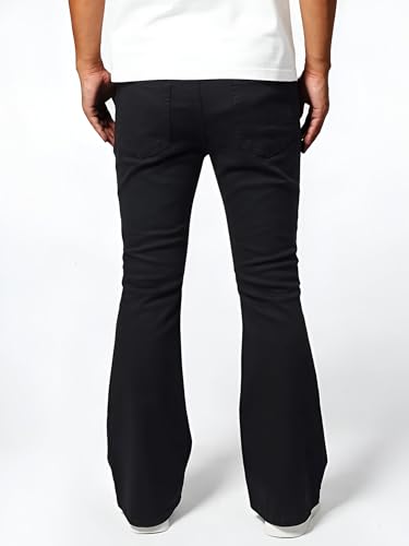 Image of Ben Martin Men's Bell Bottom Jeans || Bootcut Denim Pants || Wide Leg Flared Jeans for Men || High Waist Stretchable Retro Fit || Cotton Jeans for College Casual (1)