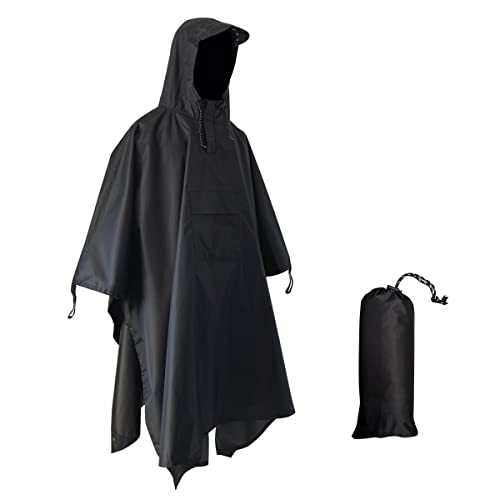 Hooded Rain Poncho,Multi Use Waterproof Raincoat,For Hiking, Camping and Emergency,Suitable for Unisex Adults