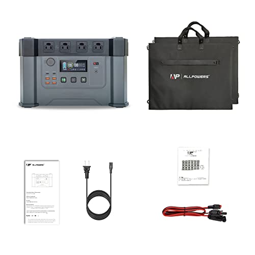 Image of ALLPOWERS R2500 V2 1920Wh Portable Power Station with 160W Solar Panel | LiFePO4 Battery,2500W (Peak 5000W) AC /100W USB-C Output,MPPT 1000W Max, Solar Generator for Home Backup, RV, Outdoor, Camping