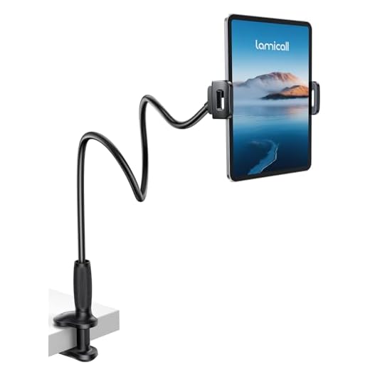 Lamicall Gooseneck Tablet Holder for Bed - [Unique Tapered Flexible Arm][Fully Adjustable] iPad Kindle Holder Stand for Reading in Bed, Tablet Mount for 4.7-13" iPad, Kindle, Switch, Galaxy, iPhone