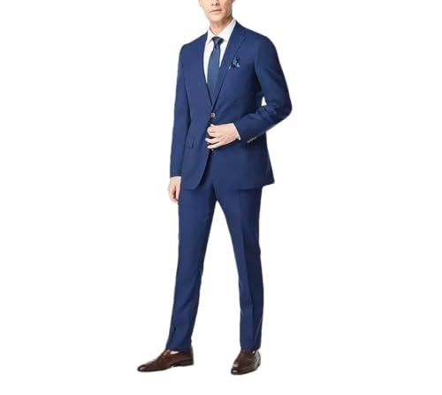Men's 2-Piece Business Suit Slim Fit Blazer Pants Perfect for Business Weddings and Prom