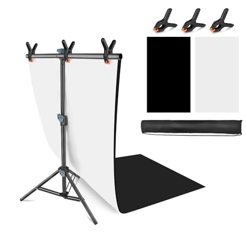 JEBUTU Product Photography Photo Backdrops Stand Kit, Photo Background, 26.8x50in