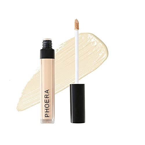 Phoera Full‑Coverage Matte Liquid Concealer – Waterproof, Oil‑Free Camouflage for Dark Circles, Acne Scars & Under‑Eye (102 - Neutral)