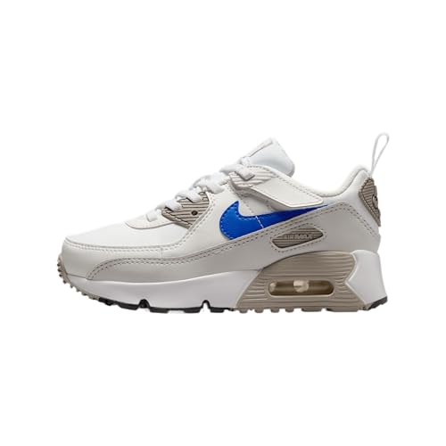Nike Air Max 90 EasyOn Little Kids' Shoes (HF6357-105, White/College Grey/Summit White/Racer Blue)