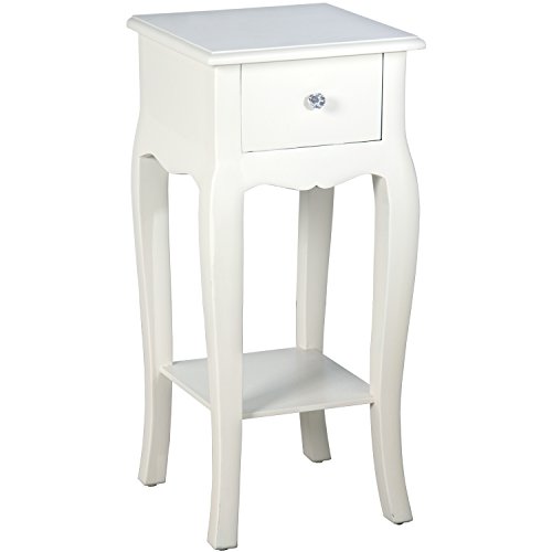 DONREGALOWEB - Mesa telefonera con 1 cajón de Madera en Color Blanco