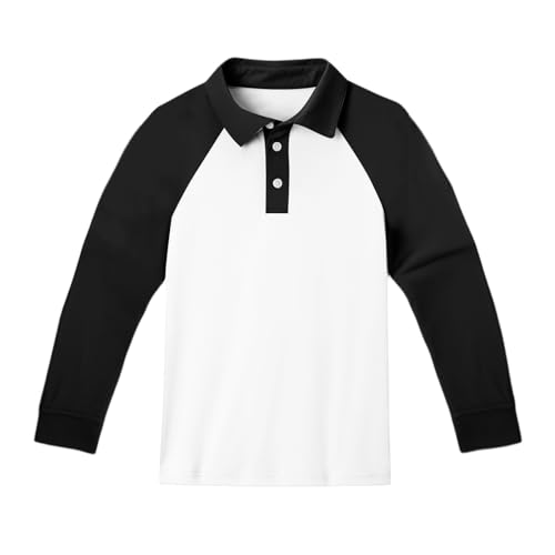 Girls' Long Sleeve Polo Shirt Striped Collared Top Casual Pullover School Uniform for Kids4