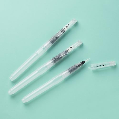 Zebra Pen Water Brush, pincel de nylon flexible para acuarela 0.6mm, paquete de 3 miniatura 6