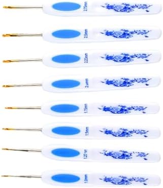 MINGLEA 8 Pieces Aluminum Crochet Hooks for Beginner Adult, Ergonomic Grip Crochet Needle with Aluminum Tip Hooks Set Ergonomic Hook with Soft Handle - 5