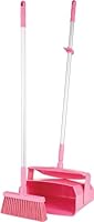 Remco 62501 Lobby Kehrschaufel mit Besen, Polypropylen/Polyester/Aluminium, 7,1 x 14,2 Zoll (18 x 36 cm), Mülleimer, 90 cm Griff, Rosa