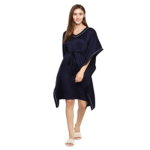 Image of Modal Satin Ultra Soft Kaftan Dress for Women |Night Suite | Pyjama