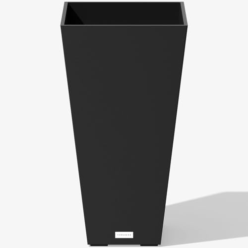 Image of Veradek Pure Series Taper Planter - Tall Tapered Outdoor Planter with Shelf
