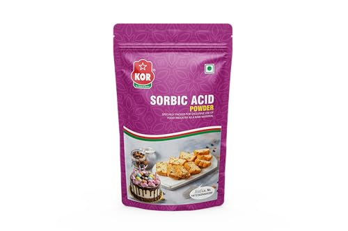 Image of KOR Sorbic Acid, 400g (Pack of 2) / Food Grade Preservative Powder - Anti Mold & Yeast Inhibitor for Baking, Cheese & Beverages /Extends Shelf Life /Food Preservative for Home & Commercial Use /