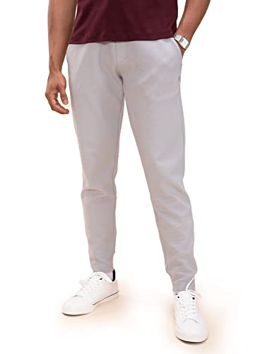 Image of DAMENSCH Men's Regular Fit Mid Rise Ottoman Joggers | Stylish Joggers for Casual Wear
