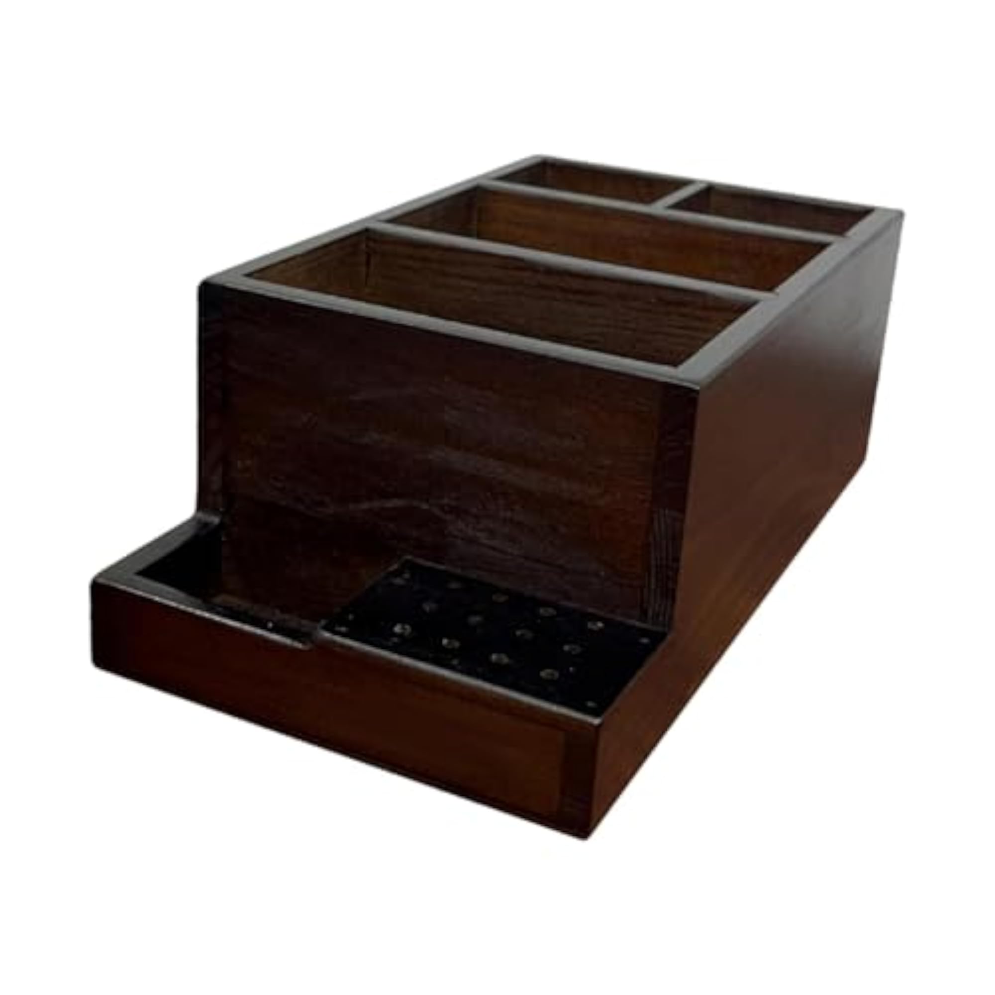 Wooden Nail Drill Holder Box Organizer for Desktop