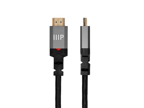 Image of Monoprice 8K Certified Ultra High Speed HDMI Cable - 25 Feet - Black | Braided - HDMI 2.1, 8K@60Hz, 4k@120Hz, 48Gbps, HDR, VRR, CL3 in-Wall Rated