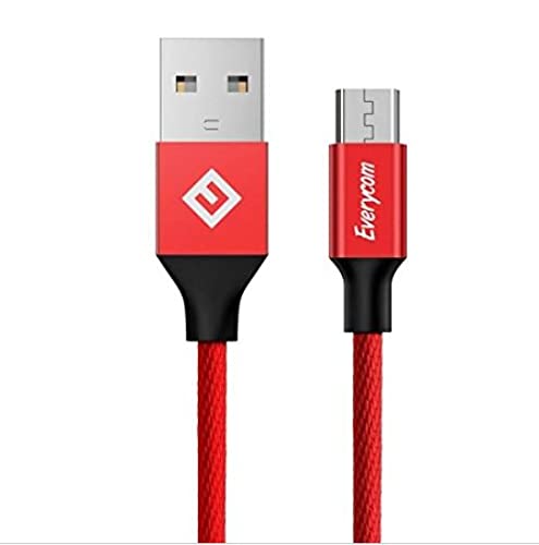 Everycom UC01M Micro USB Cable in red, coiled.
