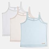 100% Certified Organic Cotton Breathable Tank Tops Lightweight Jacquard Super Soft Camisole Undershirts Toddler Boys Girls (Mesh IV+BE+MT, 13-14 Years)