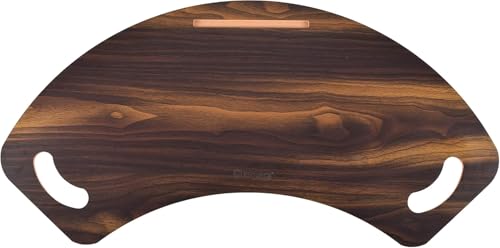 Image of Vruta Wood Curved Lap Desk Use on Chair & Bed as Study Pad or Writing Pad Table Tray with Handles for Laptop Multipurpose Board Both Side Pre Laminated Wooden (Made in India) (Brown), 780 x 8 Mm