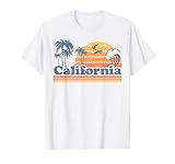 California Vacation Sunset Cute Cali 70s Vintage Retro Beach T-Shirt