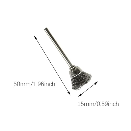 Image of 15PCS 50x15mm Silver Stainless Steel Wire Brush Wheel with Handle Grinding Descaling Polishing Tools for Cleaning and Deburring Metal Surface
